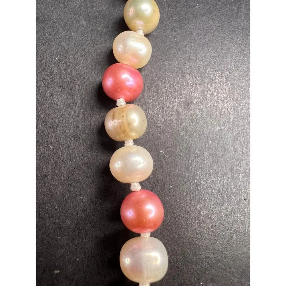 NEW multi colored freshwater pearl necklace with sterling silver clasp